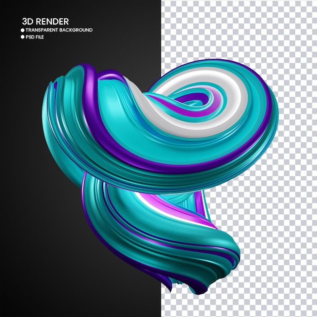 renderização 3D de forma abstrata