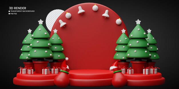 renderização 3D de fundo de feliz natal para mídias sociais