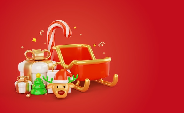 PSD renderização 3d de fundo de natal