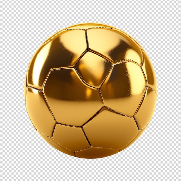 PSD renderização 3d de futebol dourado isolado em fundo transparente png