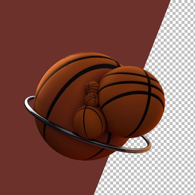 PSD renderização 3d de gráfico de basquete