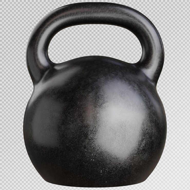 PSD renderização 3d de haltere de metal preto isolado
