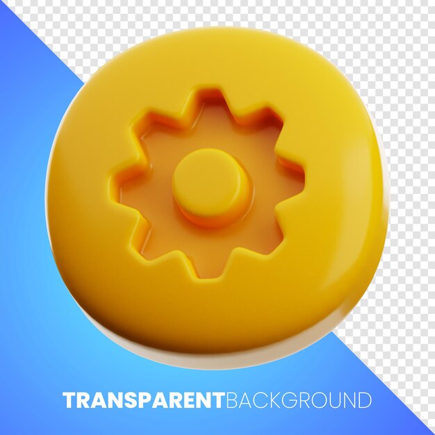 PSD renderização 3d de ícone de botão de jogo premium em fundo isolado