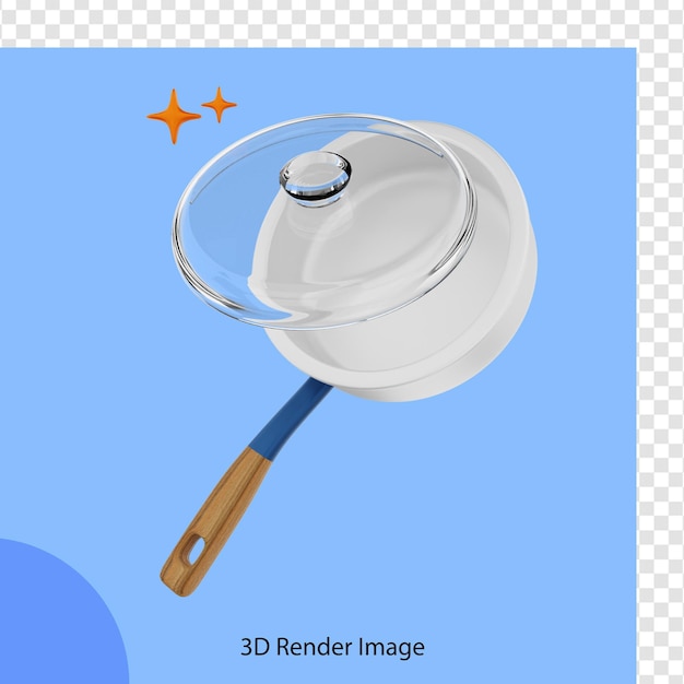 PSD renderização 3d de ícone de cozinha fritando