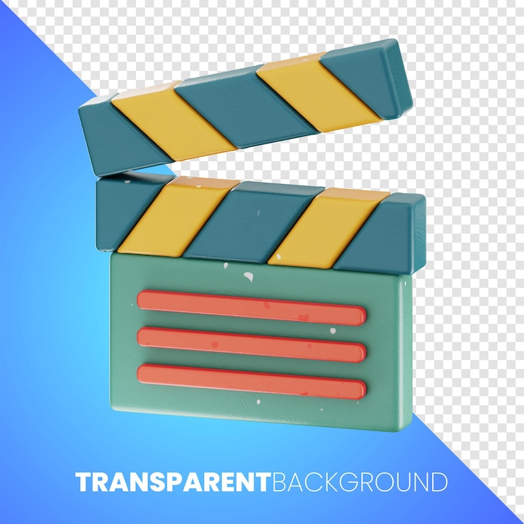 PSD renderização 3d de ícone de mídia do criador de filmes premium em fundo isolado