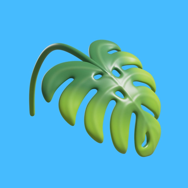 PSD renderização 3d de ícone de planta