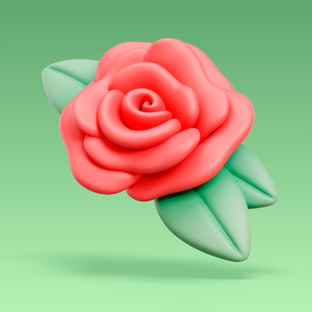 Renderização 3D de ícones de flores