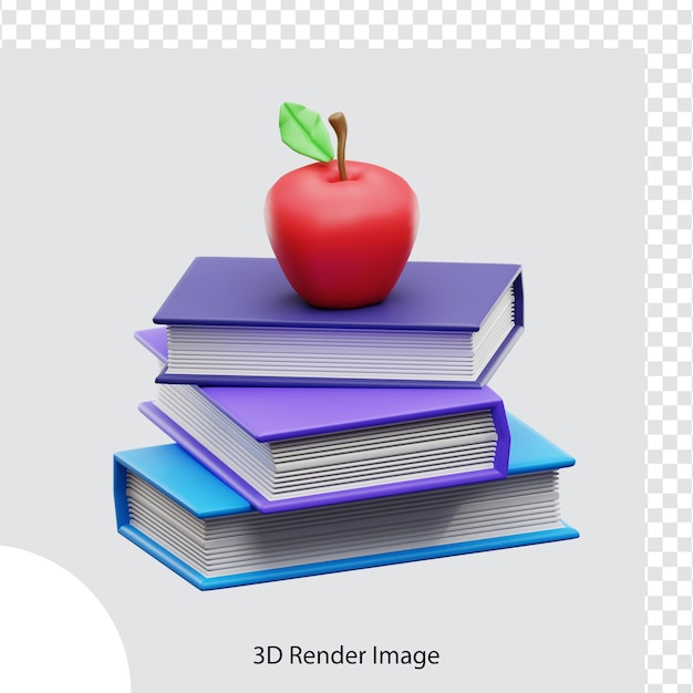 Renderização 3d de ilustração de educação escolar, usada para web, app, infográfico