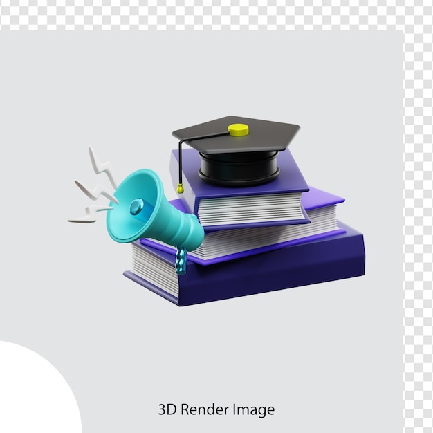 Renderização 3d de ilustração de educação escolar, usada para web, app, infográfico
