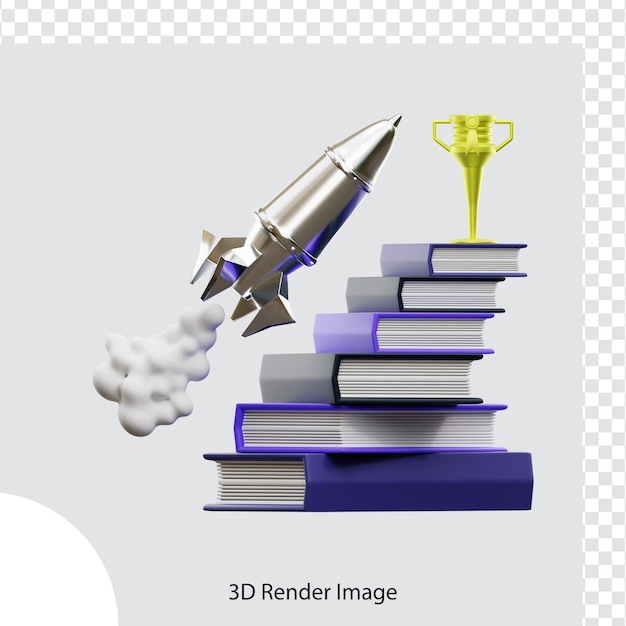 Renderização 3d de ilustração de educação escolar, usada para web, app, infográfico