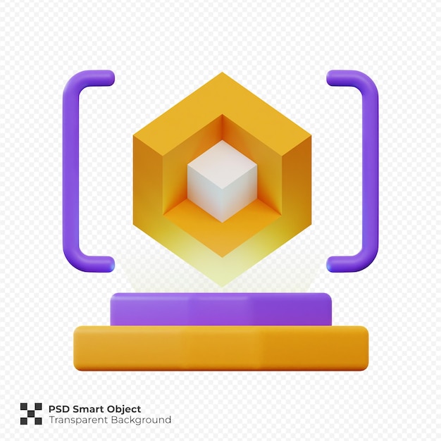 Renderização 3D de ilustração de ícone de scanner 3D premium psd