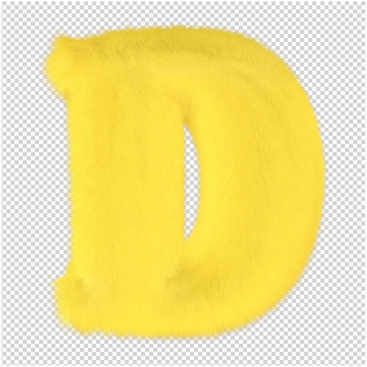 PSD renderização 3d de letra de pele amarela