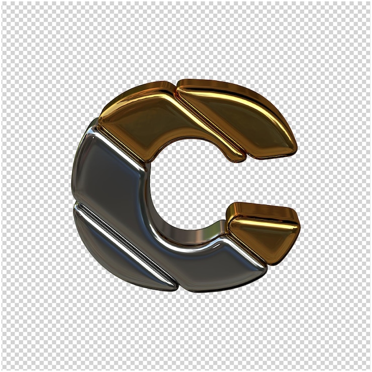 PSD renderização 3d de letras de ouro e prata