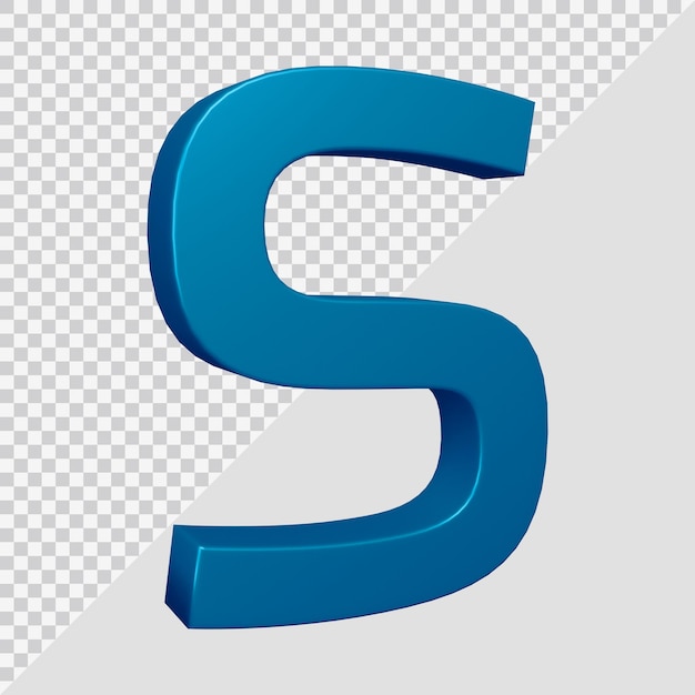 PSD renderização 3d de letras do alfabeto s