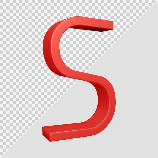 Renderização 3d de letras do alfabeto s