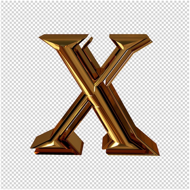 Renderização 3D de letras douradas