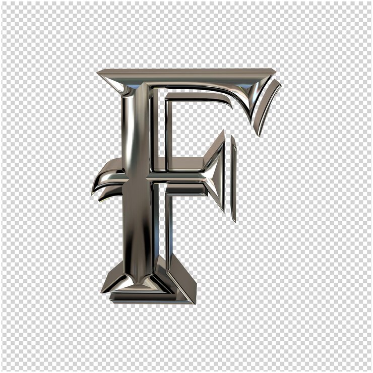 PSD renderização 3d de letras prateadas