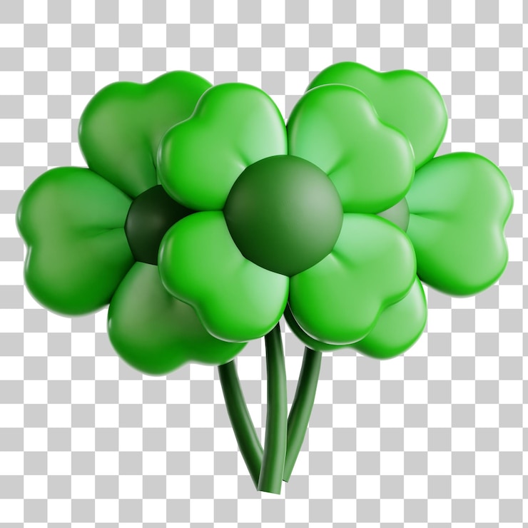 PSD renderização 3d de lindas flores de trevo