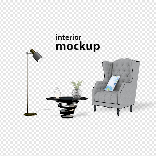renderização 3d de maquete interior