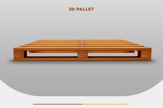 Renderização 3d de maquete isolada de palete de madeira