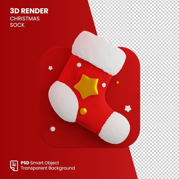 Renderização 3d de meia de natal