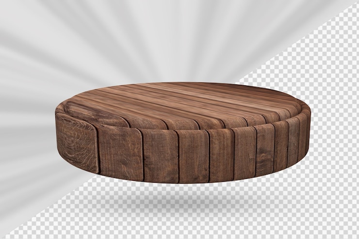 PSD renderização 3d de mesa de madeira