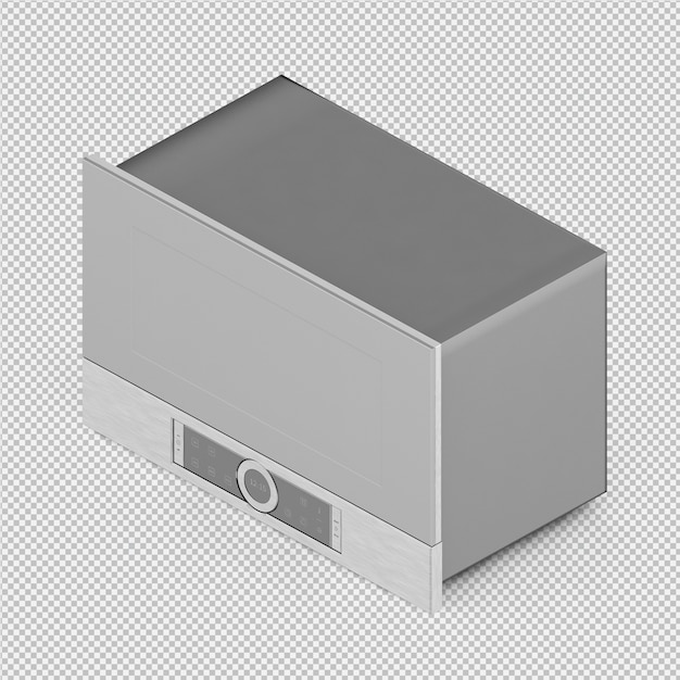 Renderização 3D de microondas isométrica