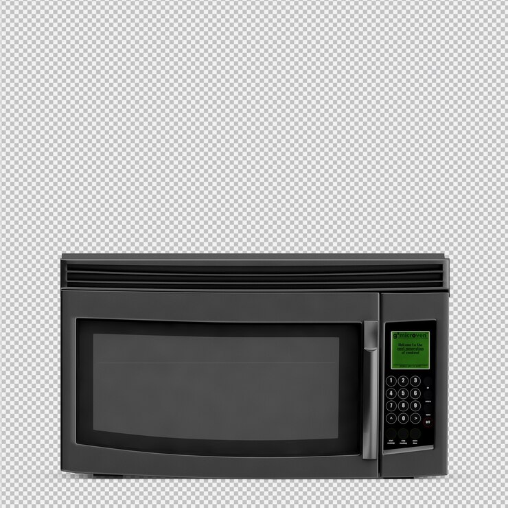 PSD renderização 3d de microondas isométrica