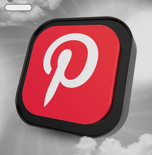 PSD renderização 3d de mídia social do pinterest