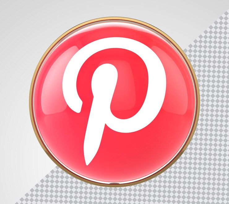 PSD renderização 3d de mídia social do pinterest