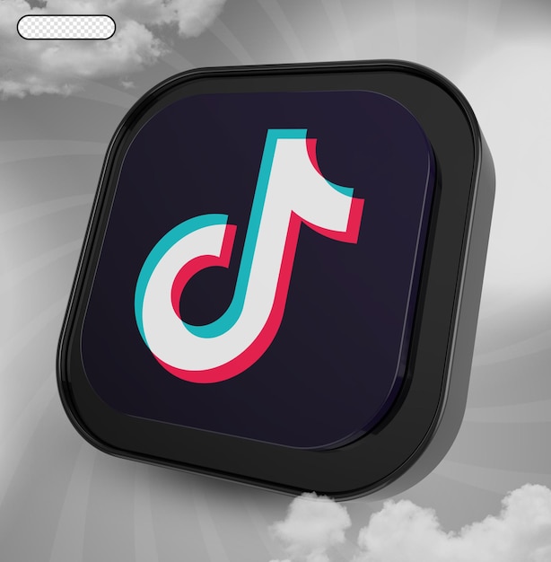 PSD renderização 3d de mídia social tiktok