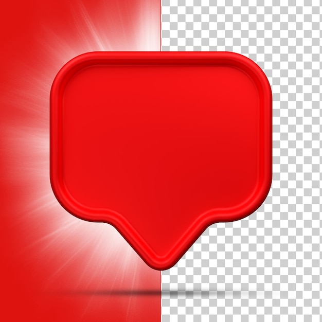 Renderização 3D de mídias sociais Ícone do coração conceito de aplicações de comunicação social on-line
