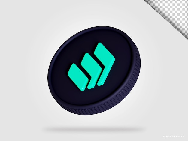 Renderização 3d de moeda de criptomoeda composta composta isolada