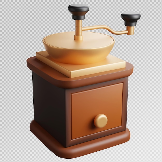 Renderização 3d de moedor de café isolado