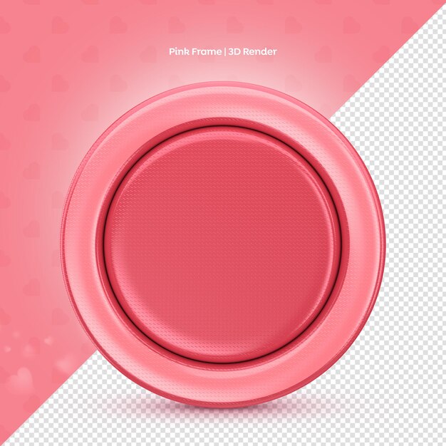 Renderização 3D de moldura rosa isolada para composição