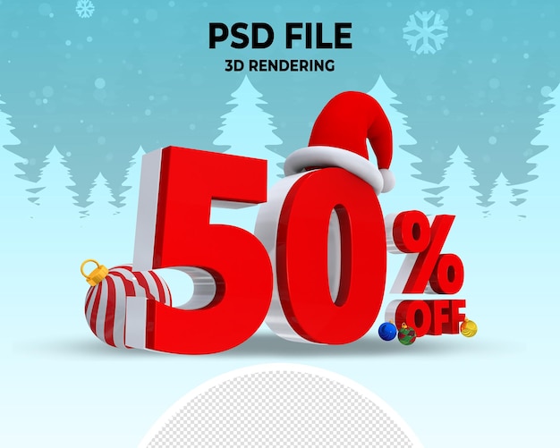 Renderização 3D de Natal discound