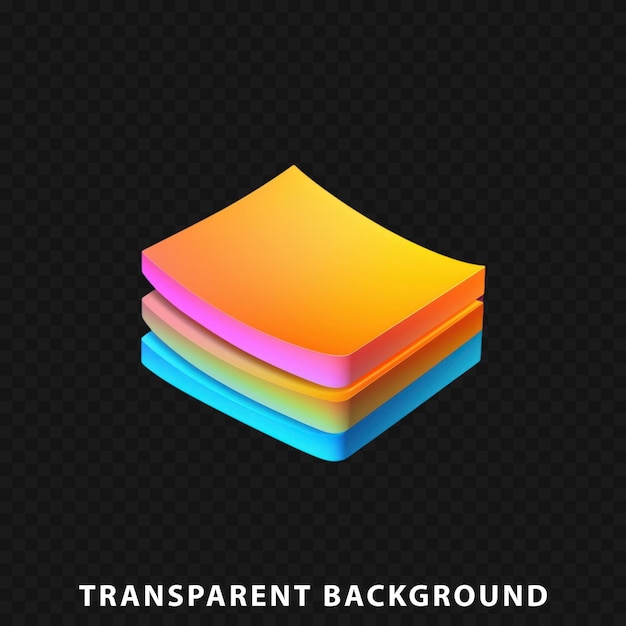 PSD renderização 3d de nota adesiva isolada em fundo transparente
