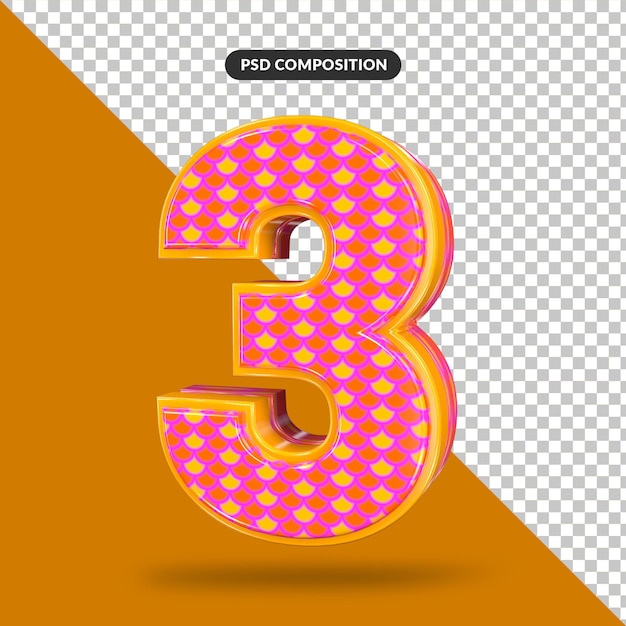 Renderização 3d de número