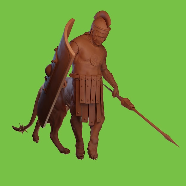Renderização 3D de objeto humanoide de alta resolução