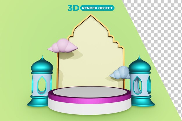 renderização 3D de ornamento islâmico