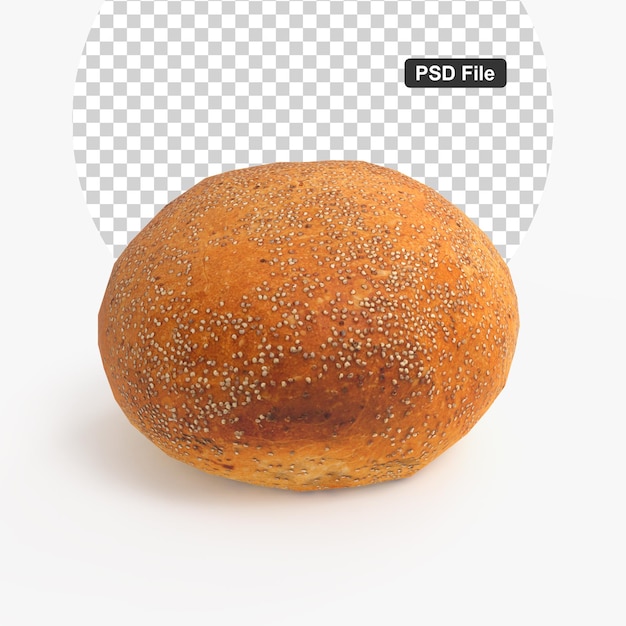 PSD renderização 3d de pão fresco
