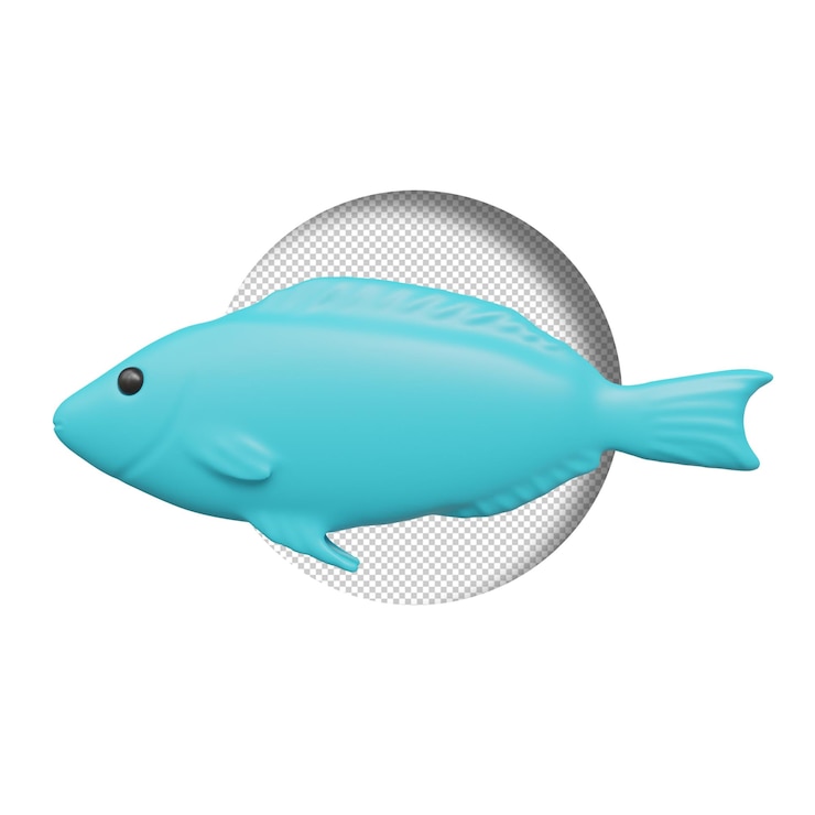 PSD renderização 3d de peixe