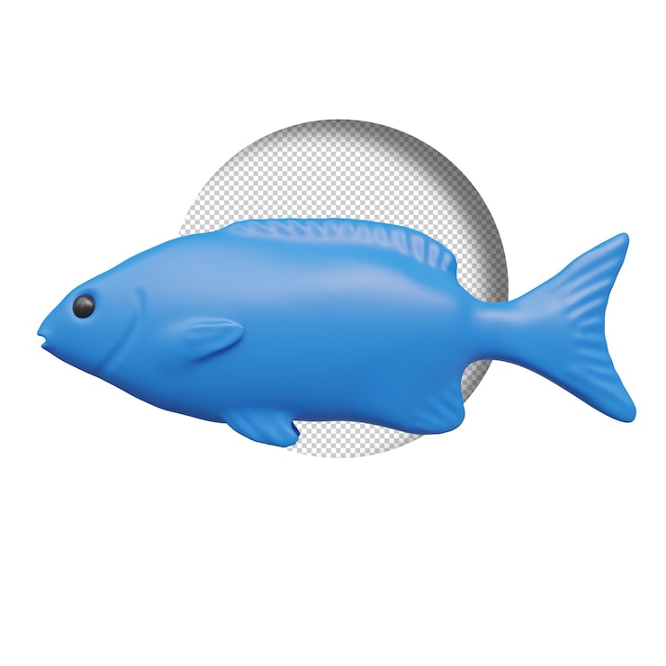 PSD renderização 3d de peixe