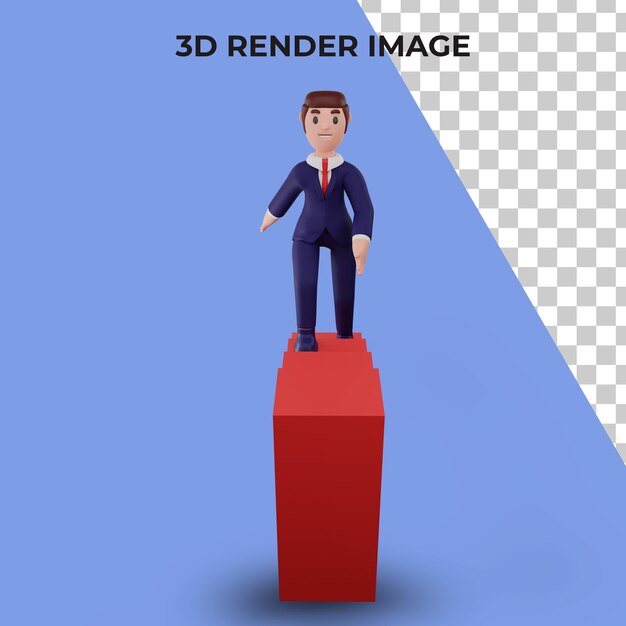 Renderização 3d de personagem com conceito de negócio