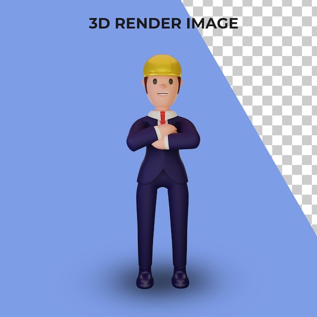 Renderização 3d de personagem com conceito de negócio