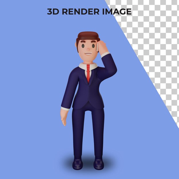 Renderização 3d de personagem com conceito de negócio