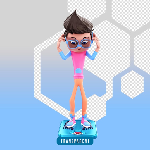 PSD renderização 3d de personagens usando escalas de peso