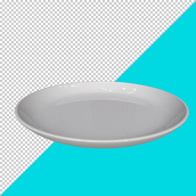 Renderização 3d de placa realista, pratos de cozinha para comida, elemento de design de louças.