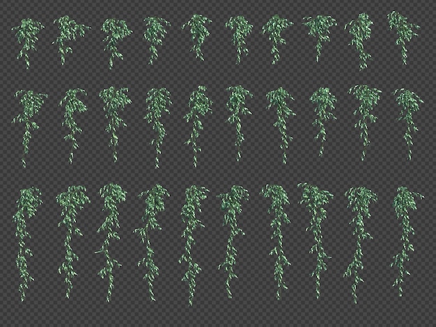 Renderização 3D de planta suspensa em renderização 3D