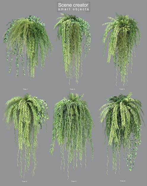 Renderização 3D de planta suspensa